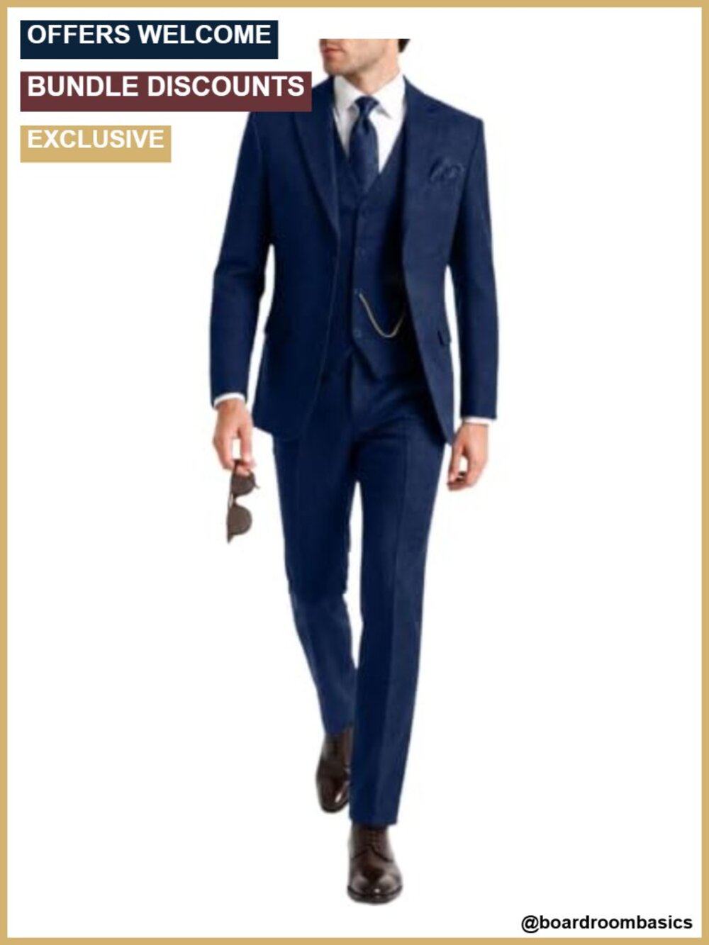 Men's 3 Piece Tweed Suit Herringbone Jacket Vest Pants